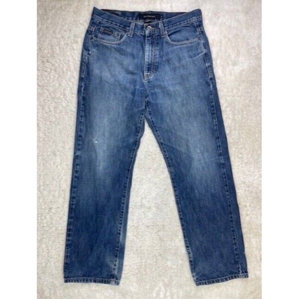 Calvin Klein Size 32x30 Mens Jeans Straight Med Wash Cotton